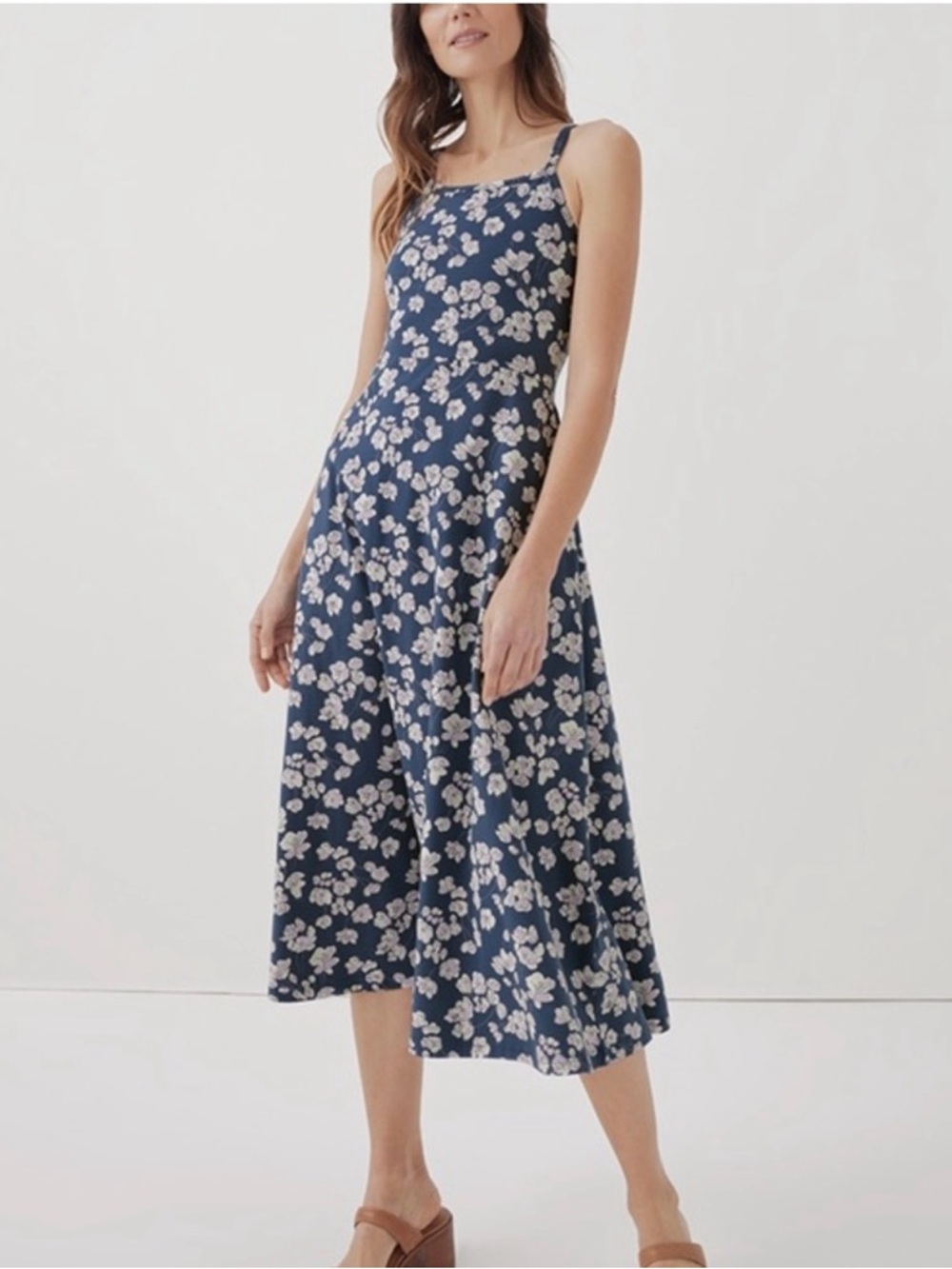Floral Pink & Black Maxi Slip Dress with Spaghetti Straps
